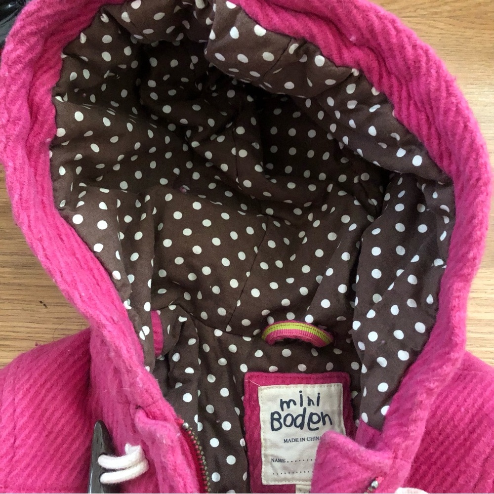 Mini Boden Pink Toggle Coat - Picture 3 of 9